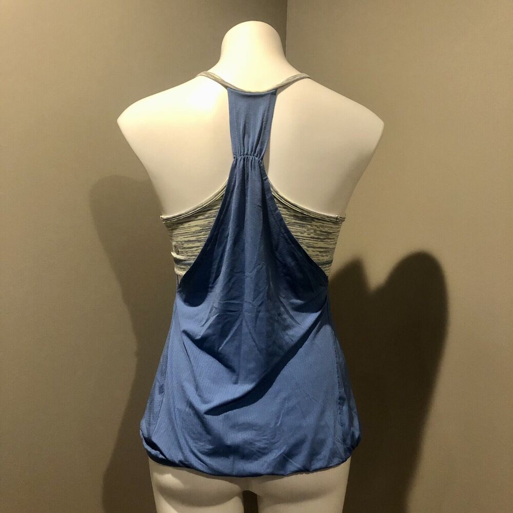 Lululemon Athletica Tank Top 6 Blue W/ Sports Bra Racerback Loose Fit Scoop Neck - Picture 5 of 14